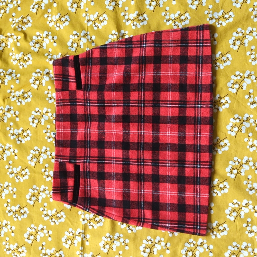 Copper Key Red Buffalo Checkered Mini Skirt size S